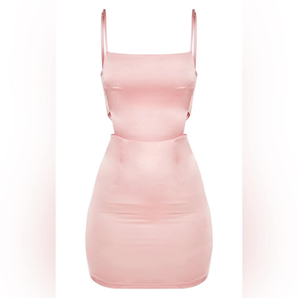 PLT Rose Satin Cutout Bodycon Dress Size 6